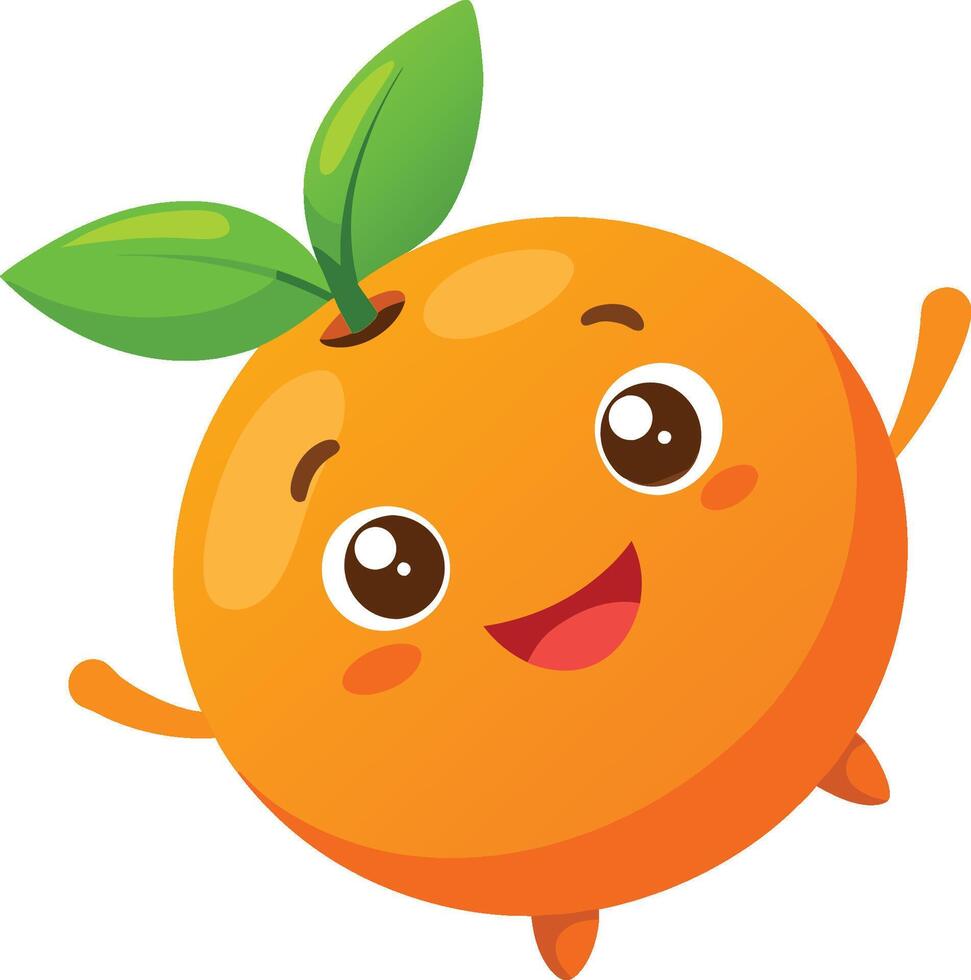 Adorable cartoon orange beams with a cheerful smile. AI-generated. vector