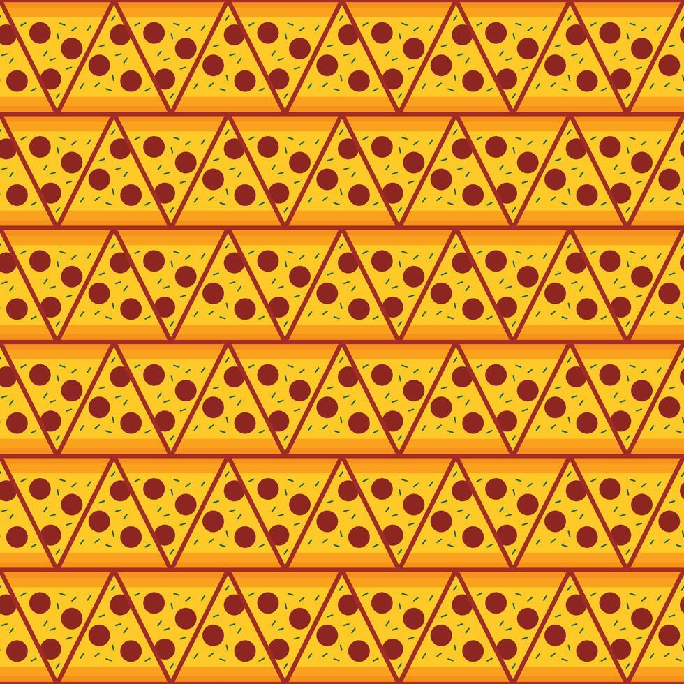 pizza seamless pattern with repeating triangular slice shapes vector