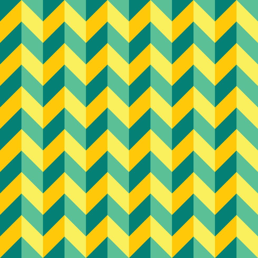 seamless repeating pattern of 3d style zig zag broken lines in green and yellow vector