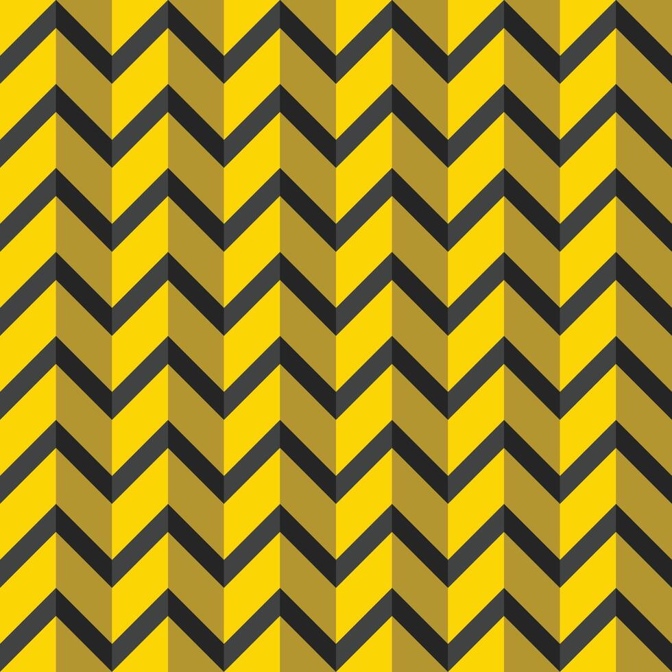 seamless repeating pattern of 3d style zig zag broken lines in yellow and black vector