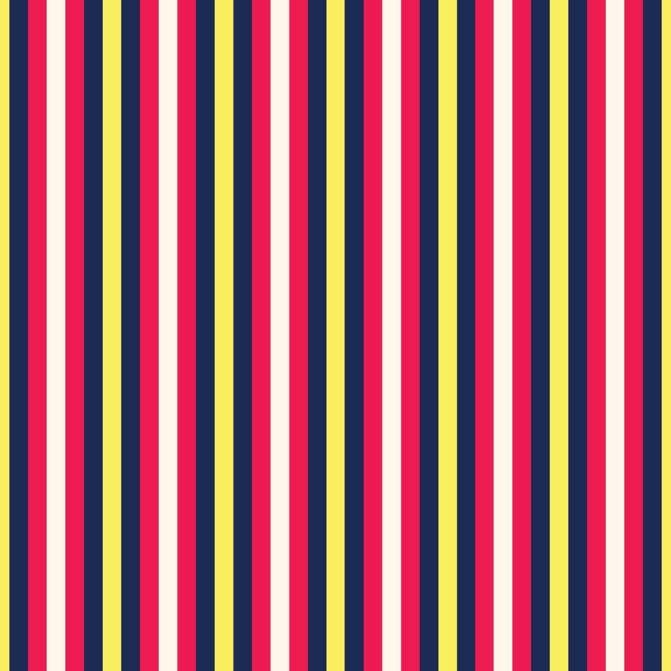 seamless pattern of repeating vertical lines in vintage style in red, white, dark blue and yellow vector