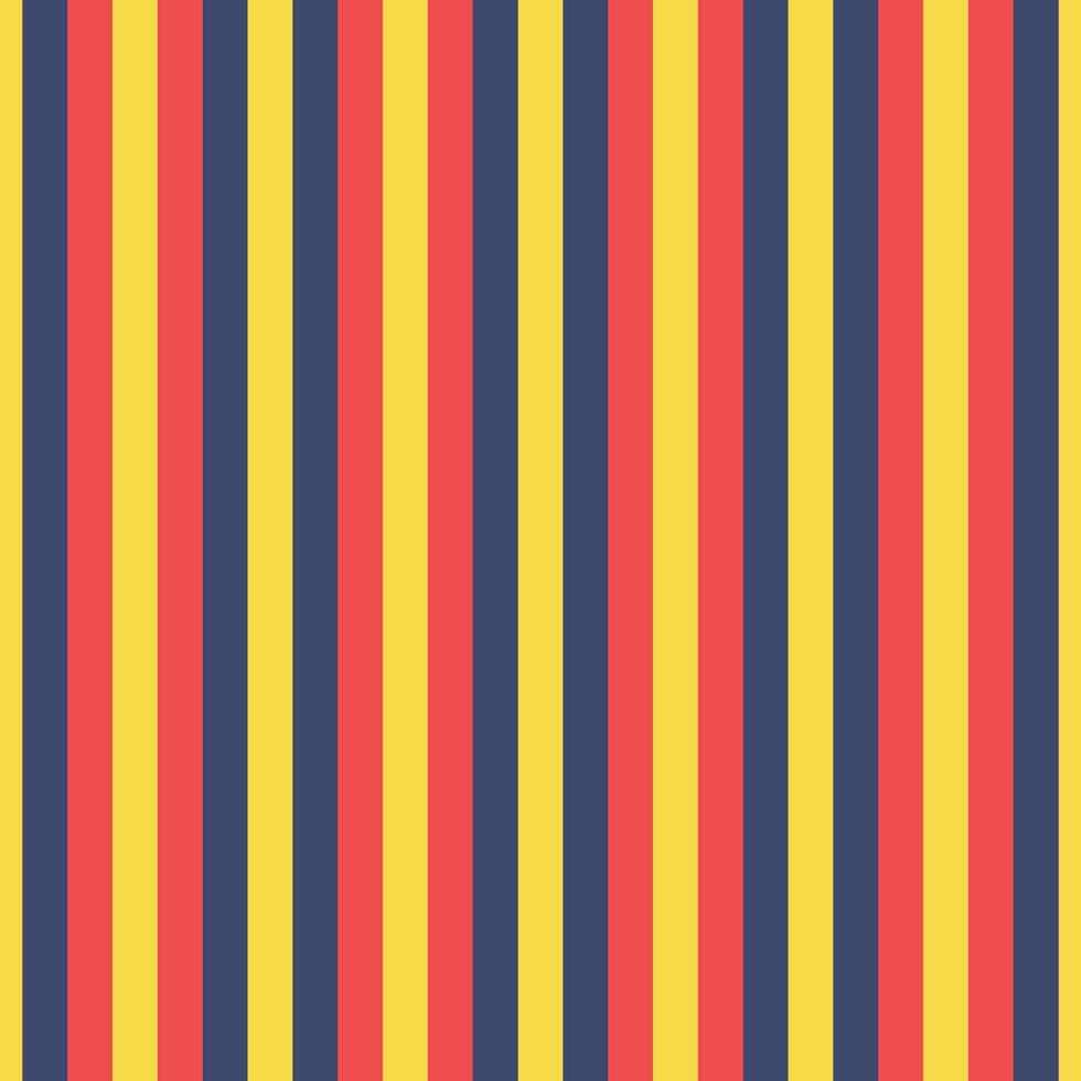 seamless pattern of repeating vertical lines in vintage style in red, dark blue and yellow vector