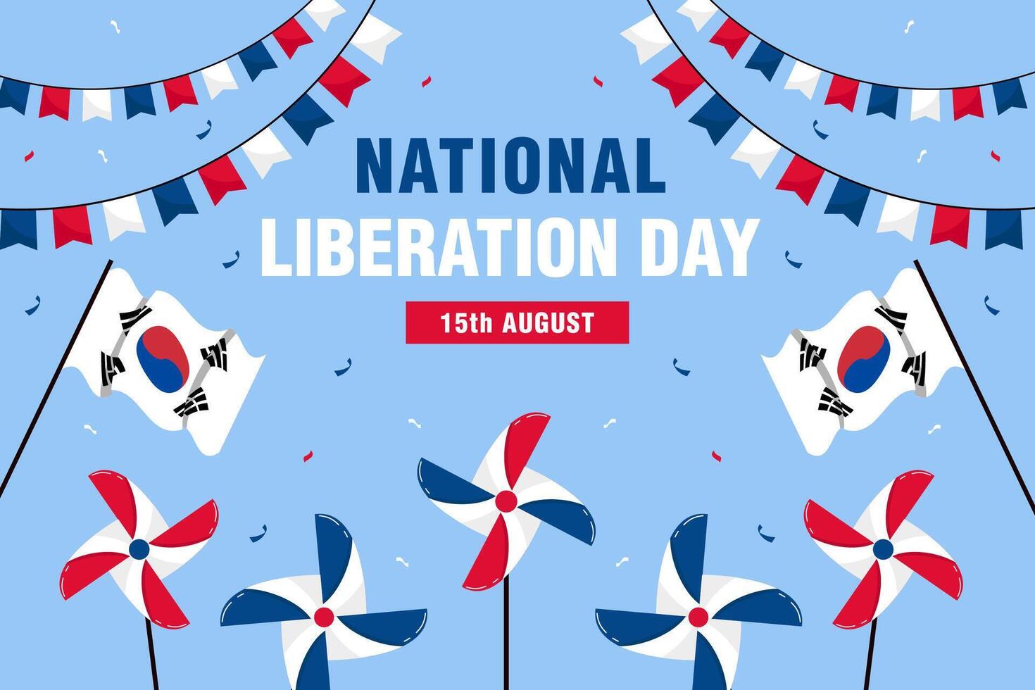 korea national liberation day background illustration vector