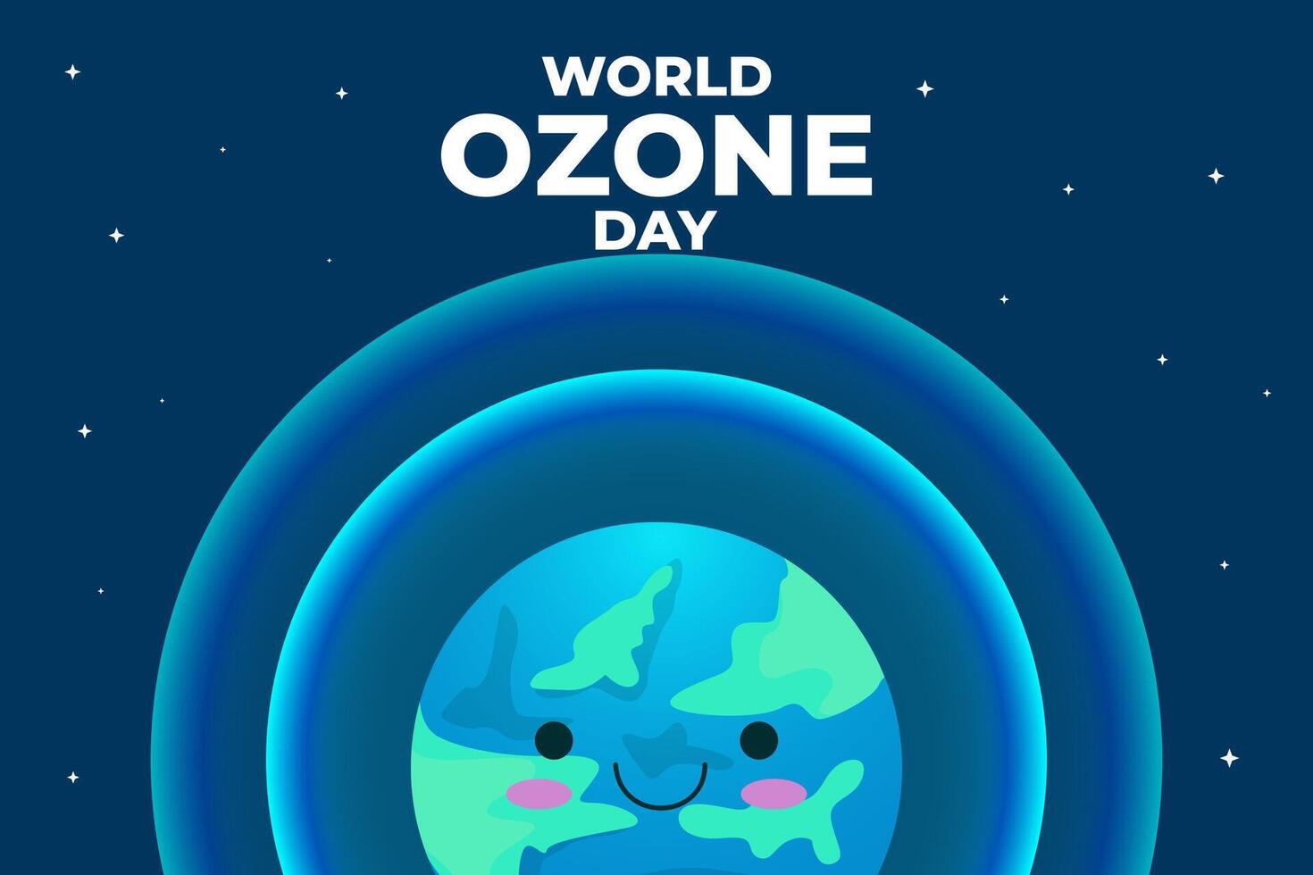 world ozone day background illustration with cute earth vector
