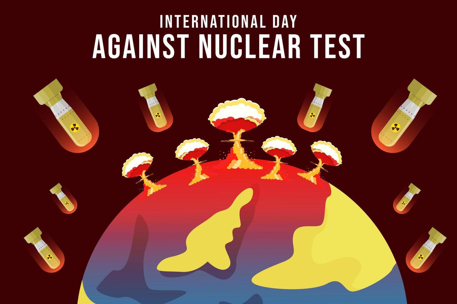 international day against nuclear test background illustration vector