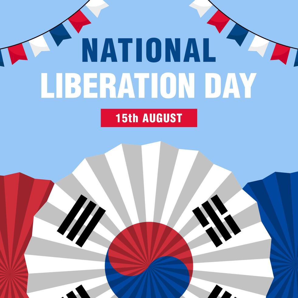 flat national liberation day 15 august illustration vector