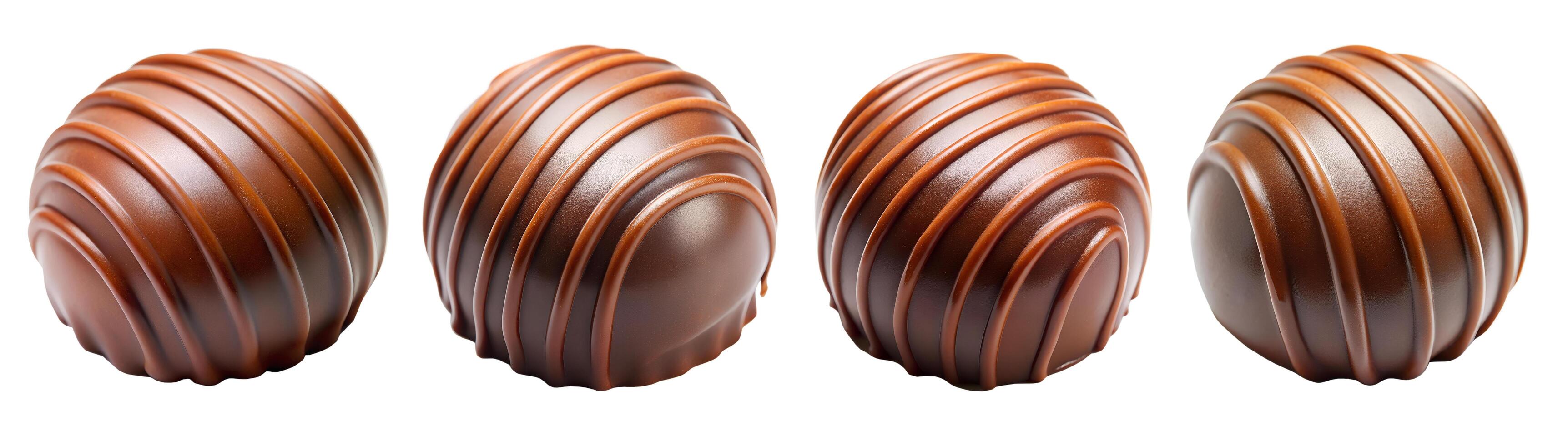 Luxury sweets with shiny brown icing on white background. photo