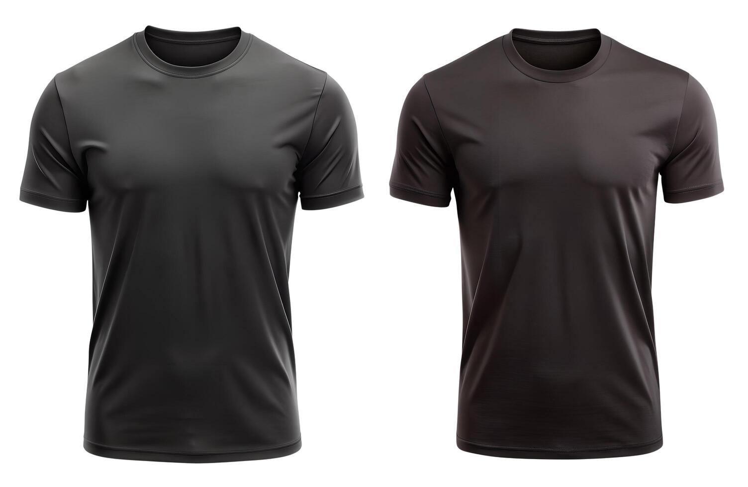 Men's black blank t-shirt template, natural shape on an invisible mannequin, for your print layout design. photo