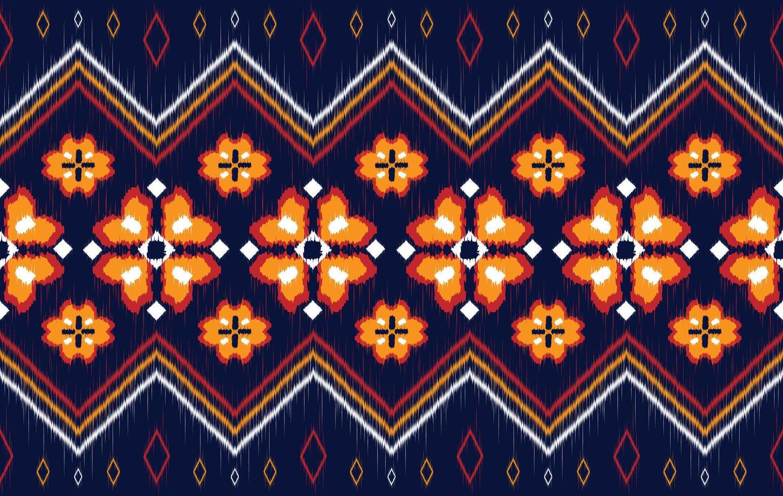 Ikat motifs ethnic fabric seamless pattern blue. traditional ikat ethnic pattern style. Designed for saree, sarong, batik ,carpet ,clothing ,ikat pattern ,fabric ,embroidery ,textile art ,weaving vector