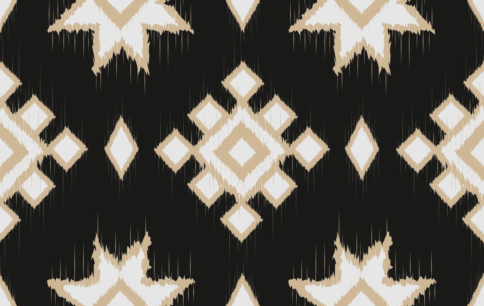 Ikat motifs ethnic fabric seamless pattern black. traditional ikat ethnic pattern style. Designed for saree, sarong, batik ,carpet ,clothing ,ikat pattern ,fabric ,embroidery ,textile art ,weaving vector