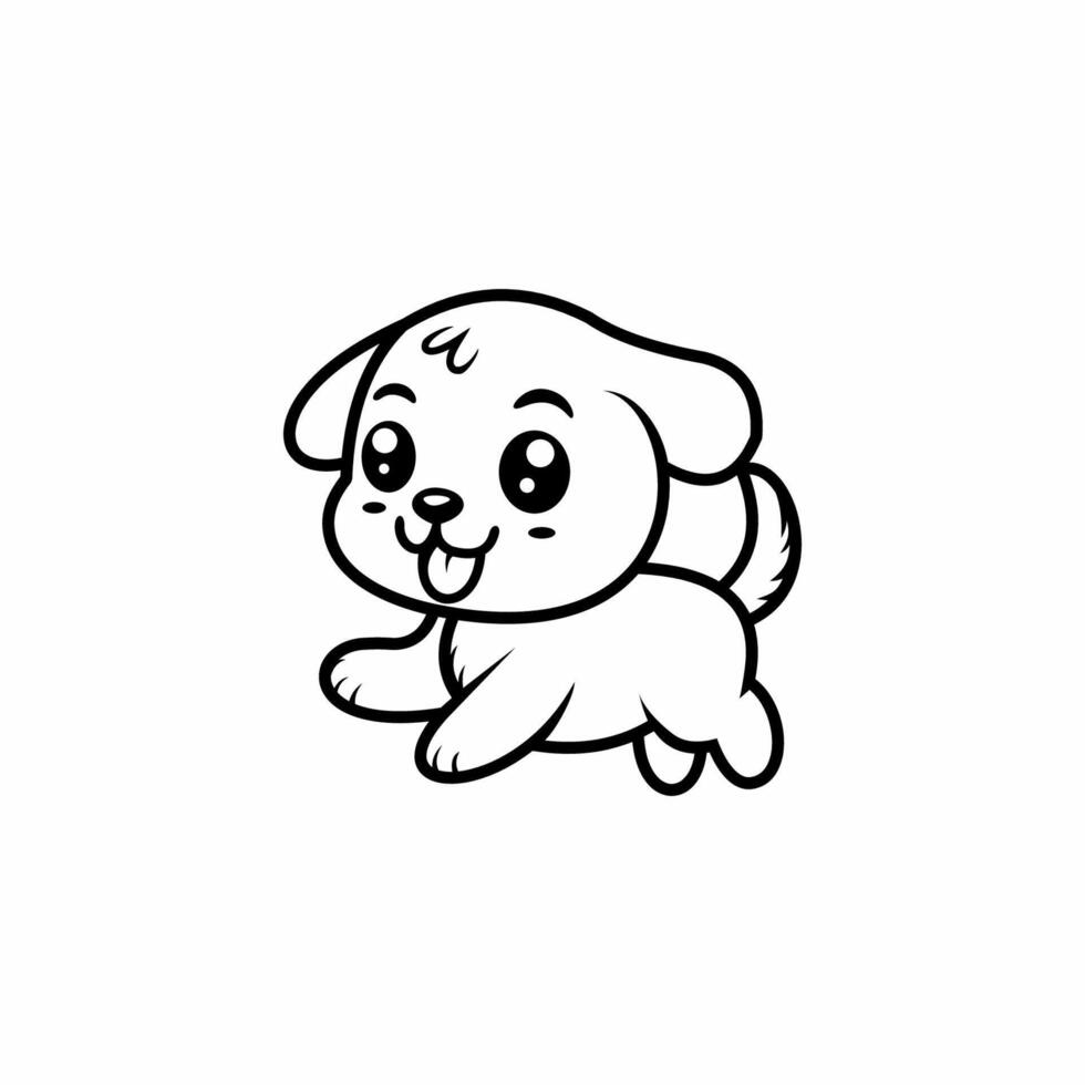OUTLINE DRAWING DOG BLACK WHI... vector