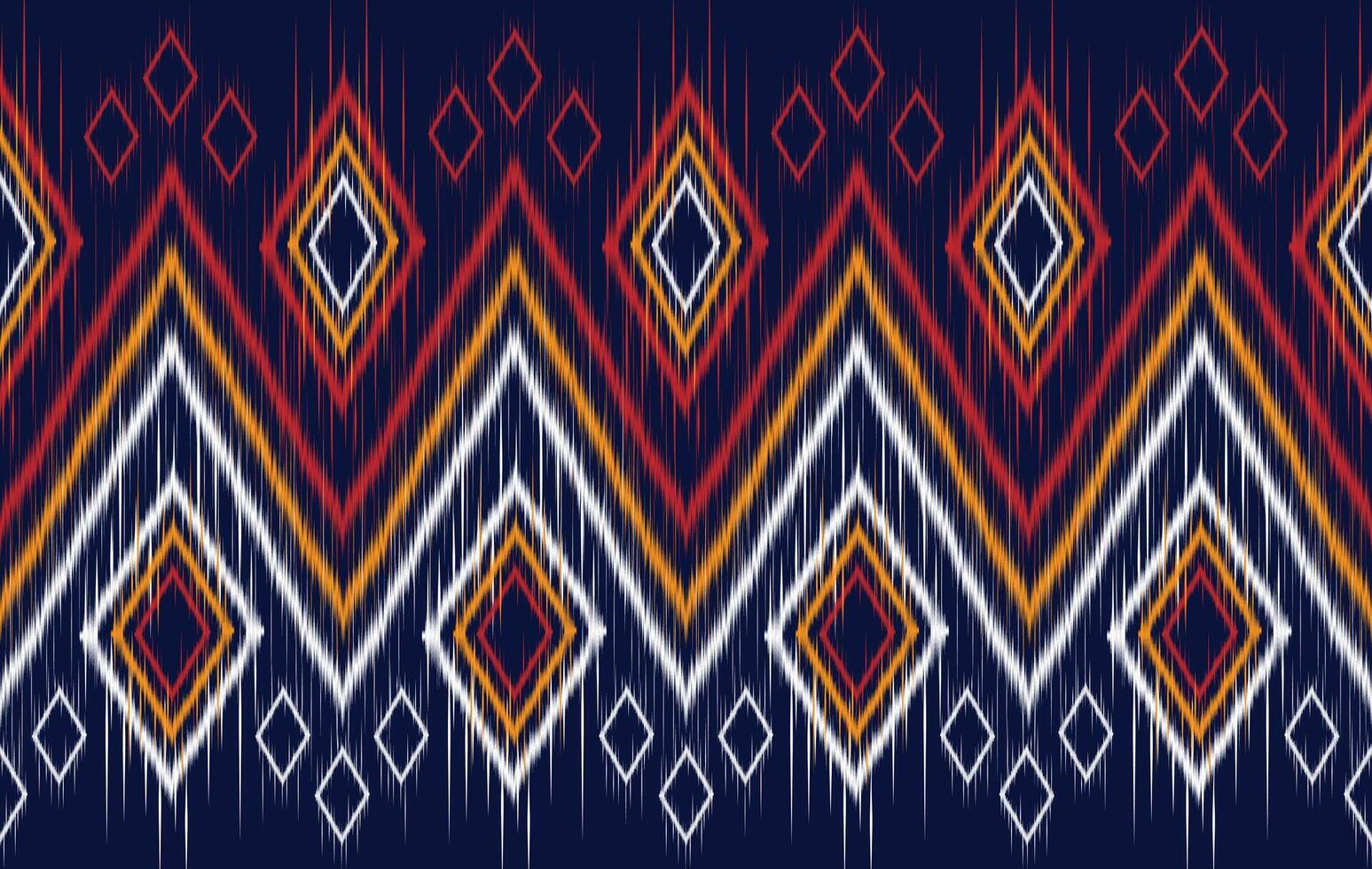 Ikat motifs ethnic fabric seamless pattern red-blue. traditional ikat ethnic pattern style. Designed for saree, sarong, batik ,carpet ,clothing ,ikat pattern ,fabric ,embroidery ,textile art ,weaving vector