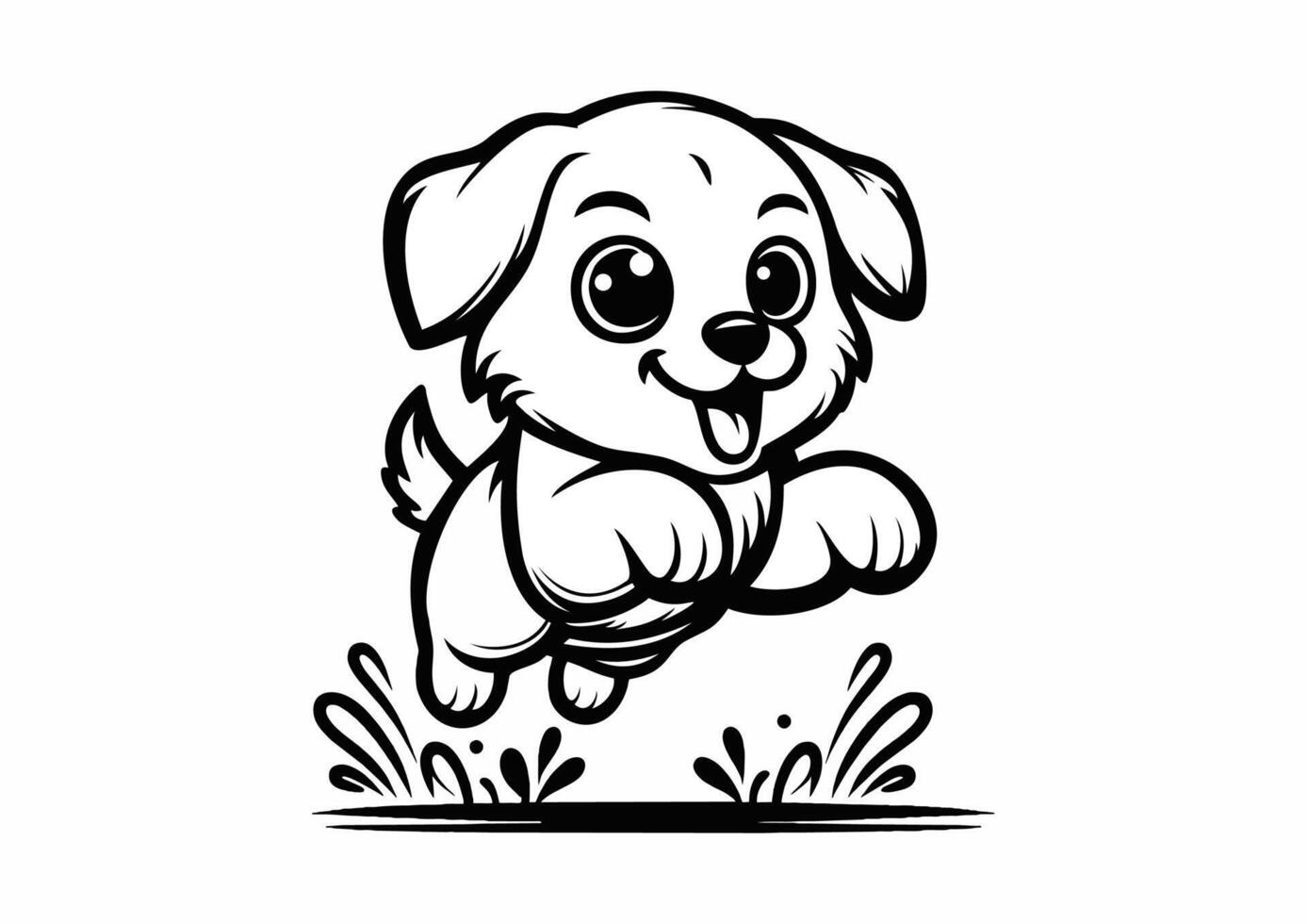 DOG CUTE OUTLINE DRAWING.eps vector