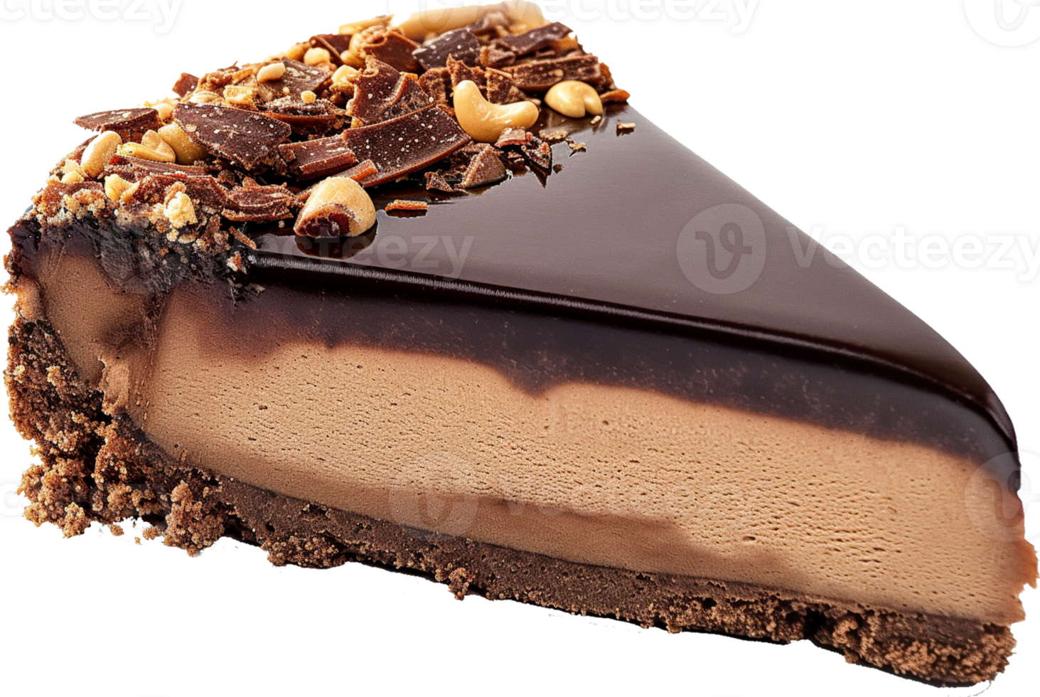 Cheesecake - Chocolate Peanut Butter Cheesecake isolated illustration on a transparent background png