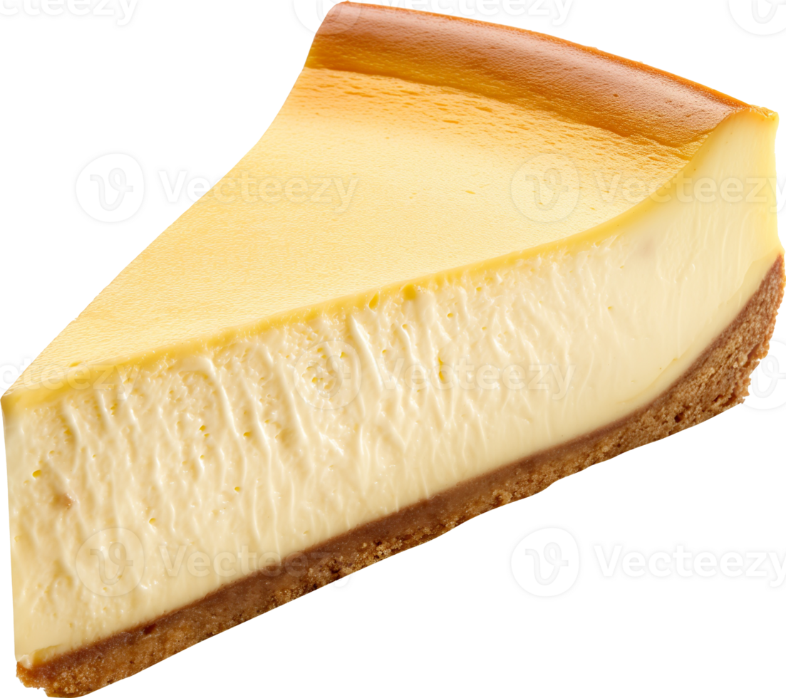 Cheesecake - A soft slice of new york cheesecake isolated illustration on a transparent background png
