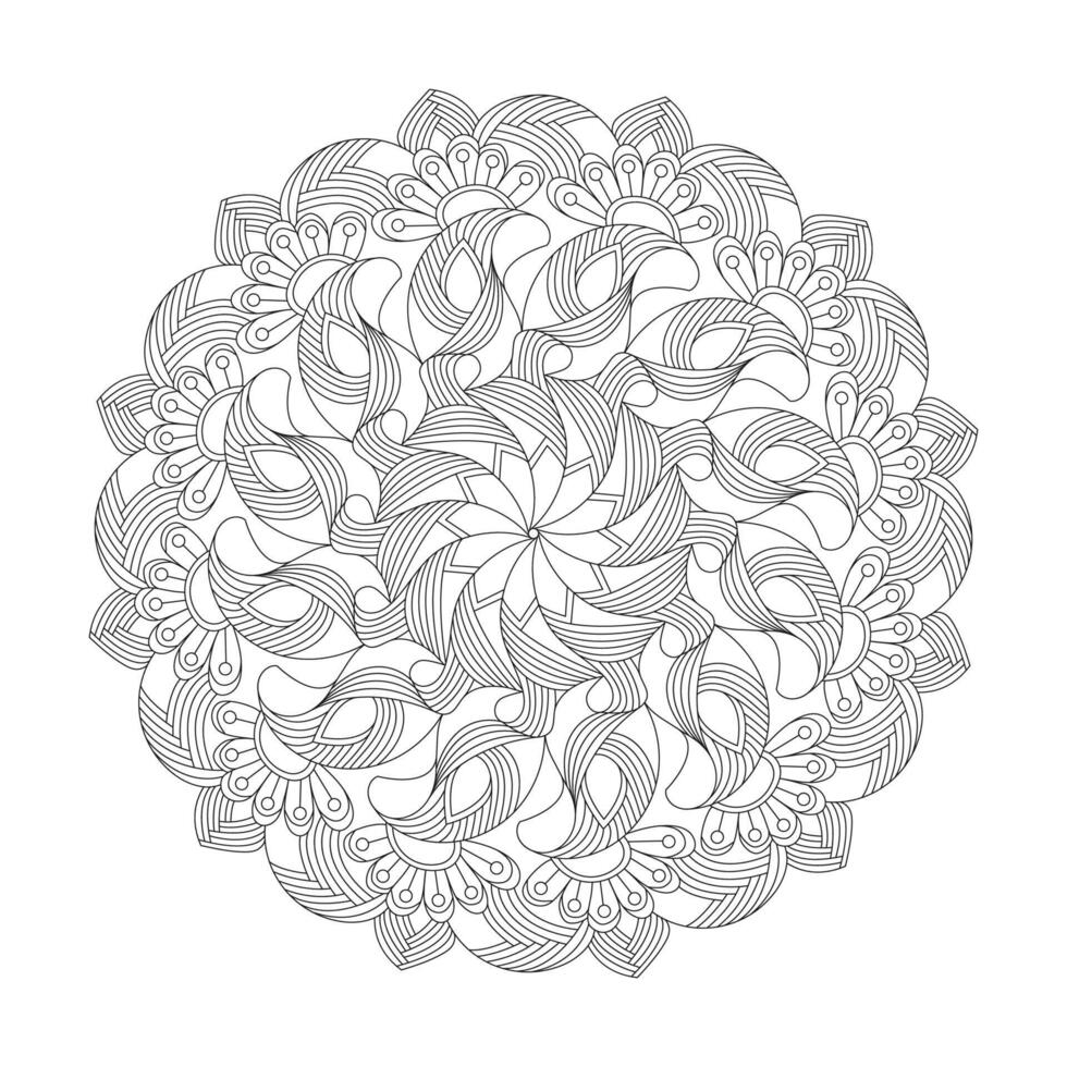 Creativity Mandala of Coloring Book Page or Paper Cutting for Kids and Adults vector