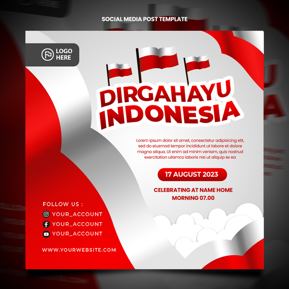 indonesia independence day social media post psd