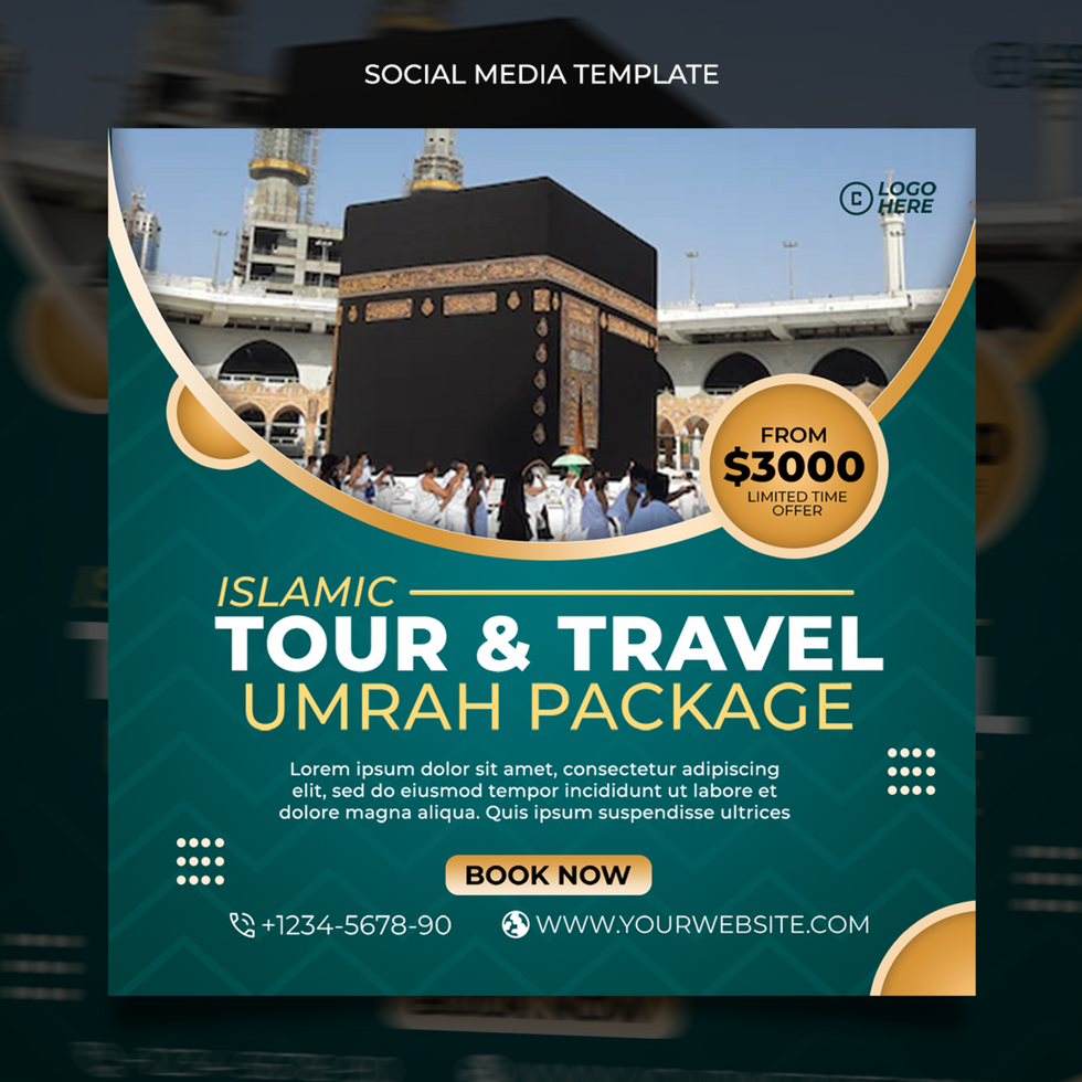 Hajj And Umrah social media post template psd