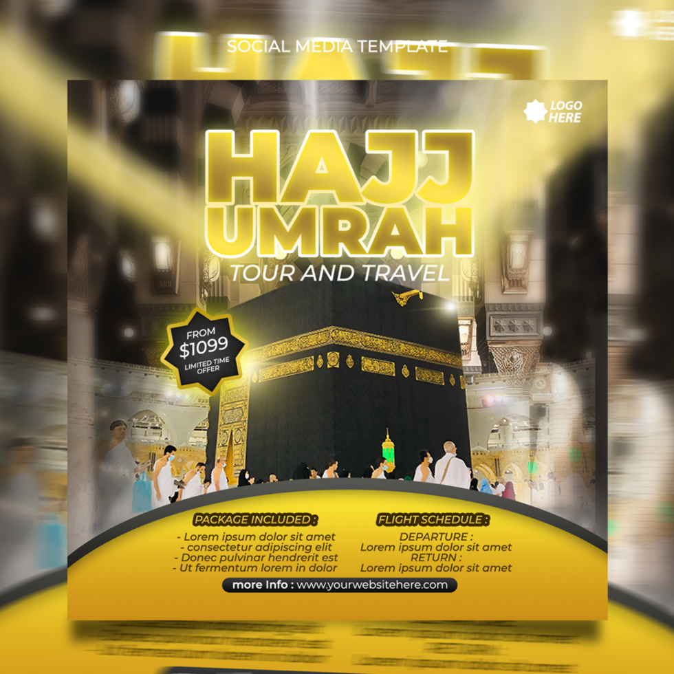 hajj and umrah social media post template psd