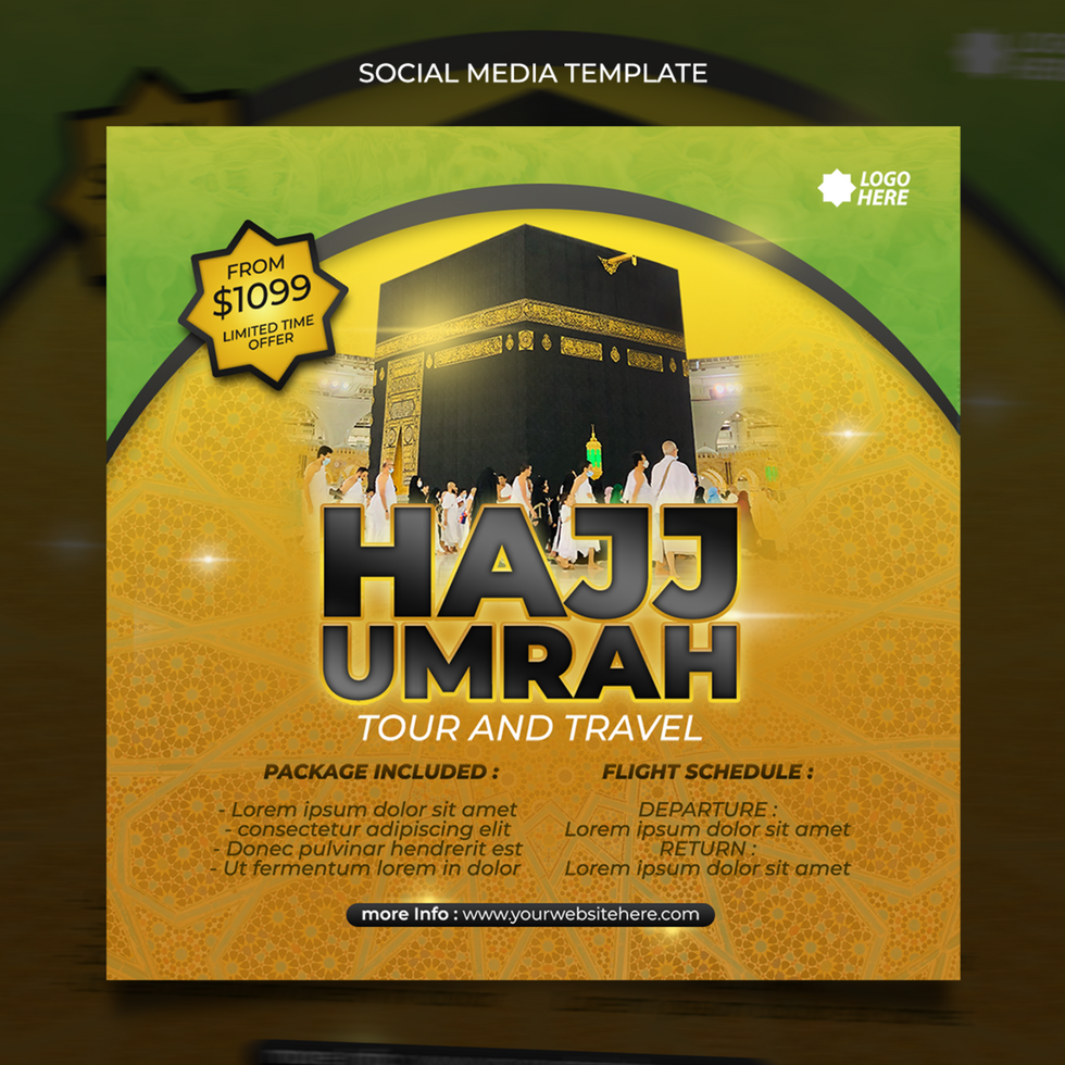 hajj and umrah social media post template psd