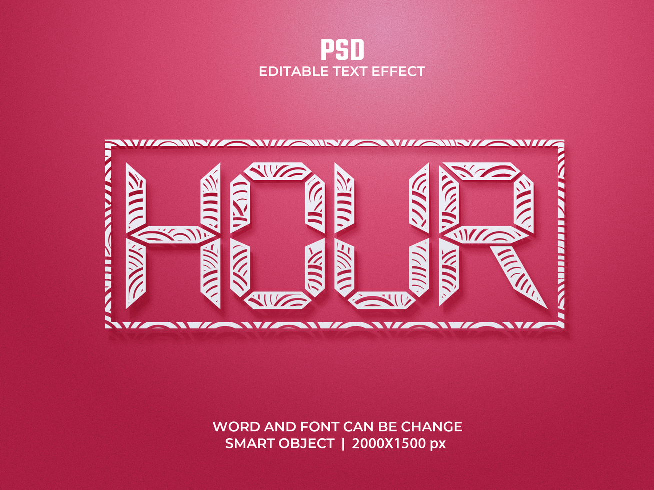 Hour Stencil Text Effect psd