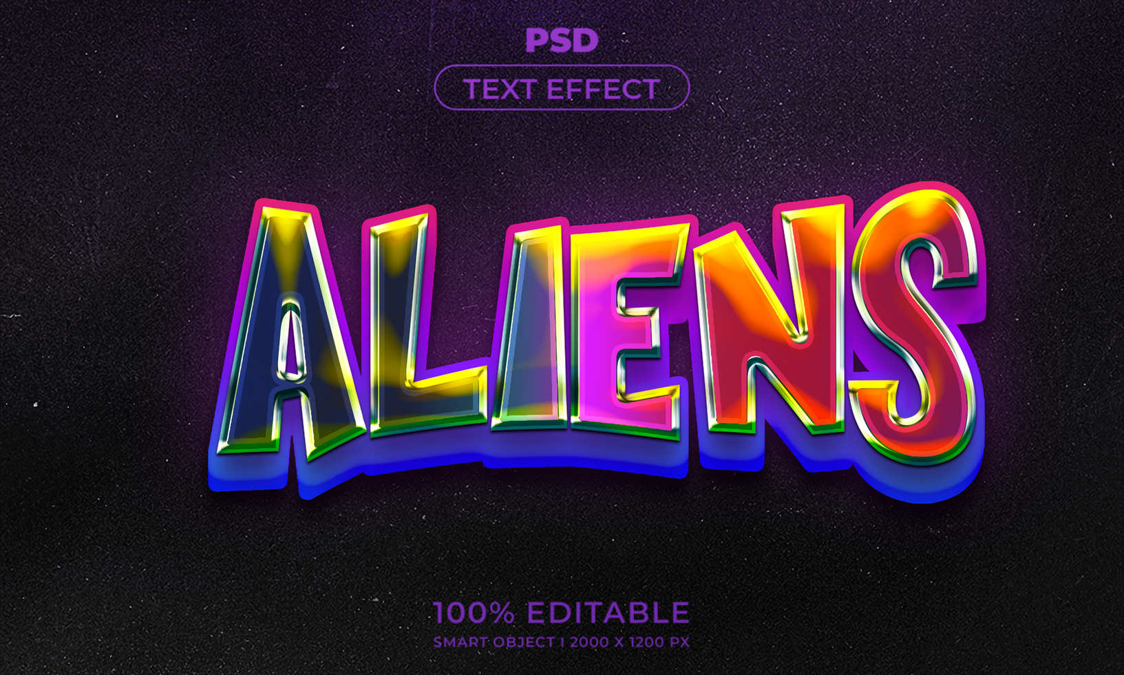 Aliens Text Effect psd