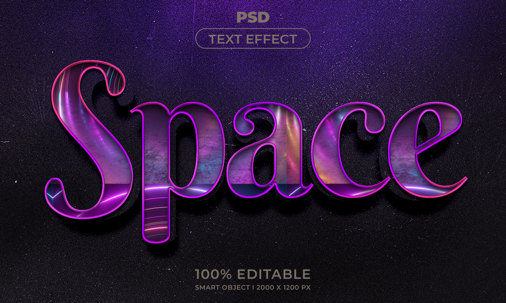 Space Text Effect psd