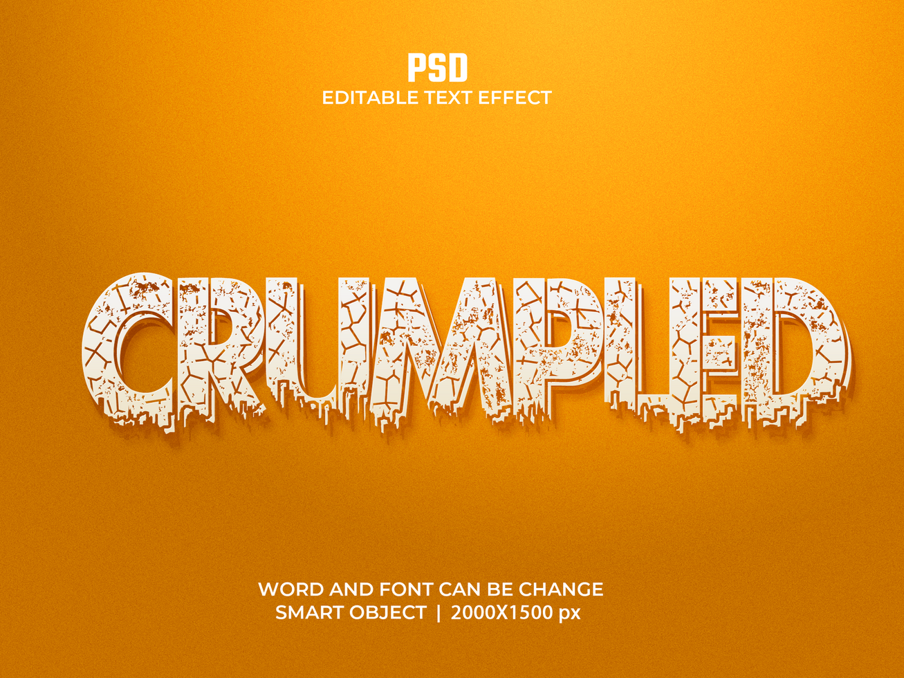 Crumpled Stencil Text Effect psd