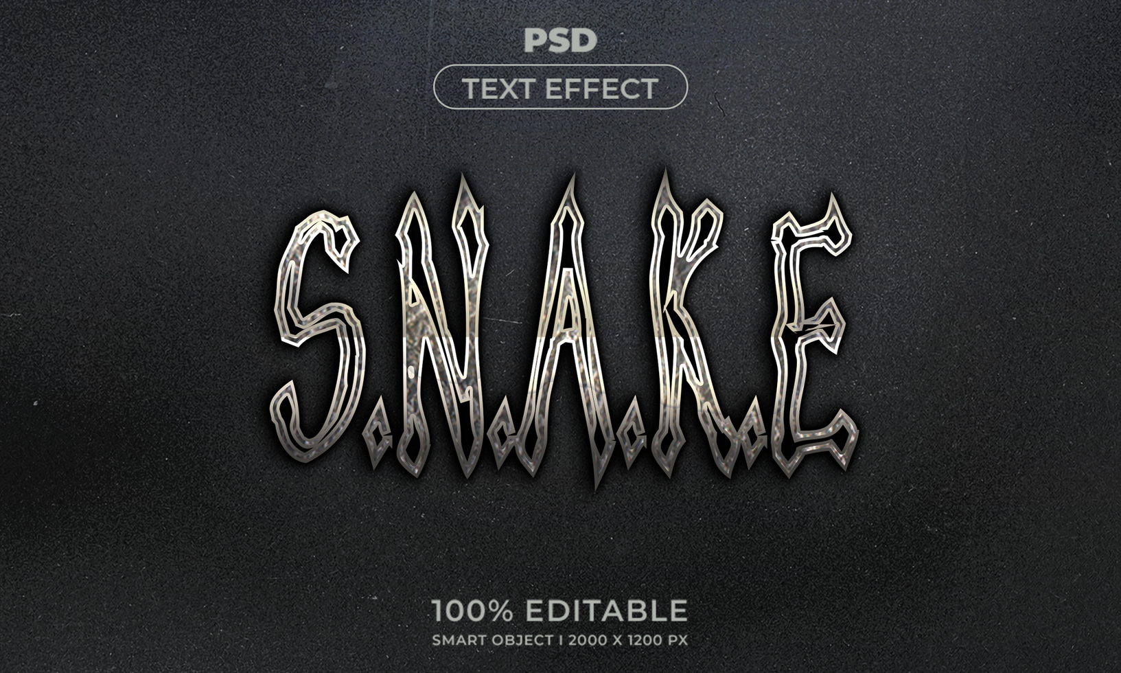 Black Snake Text Effect psd