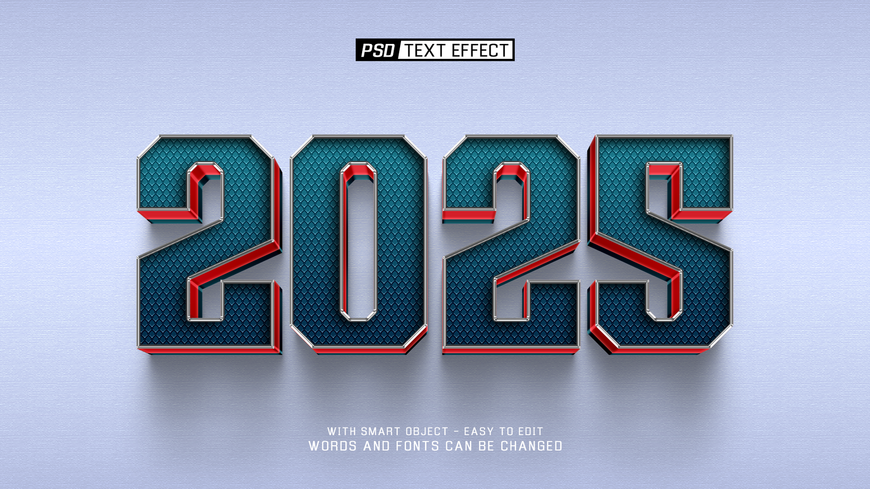 2025 3d text effect psd