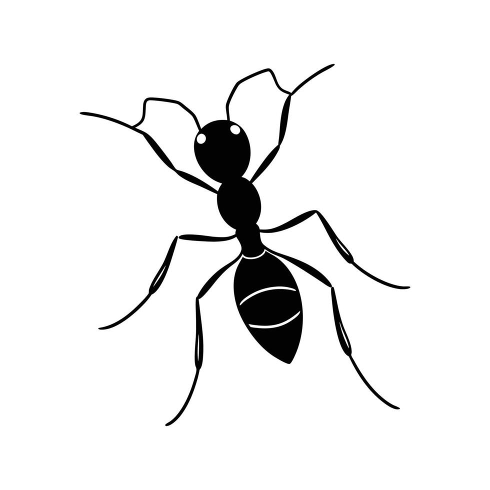 Printable ant illustration cartoon, clipart, and line art design vector