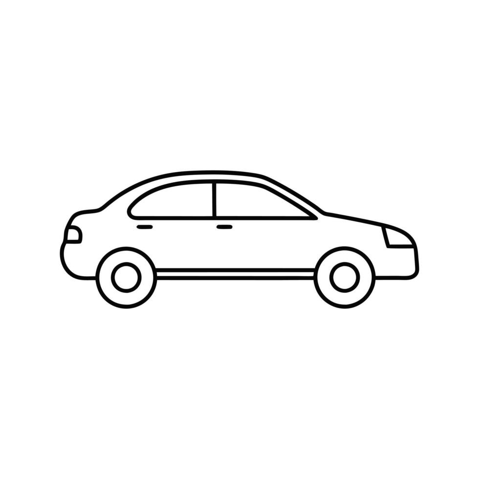 Car Illustration Cartoon, Clipart, and Line Art Design for Printable Graphics vector