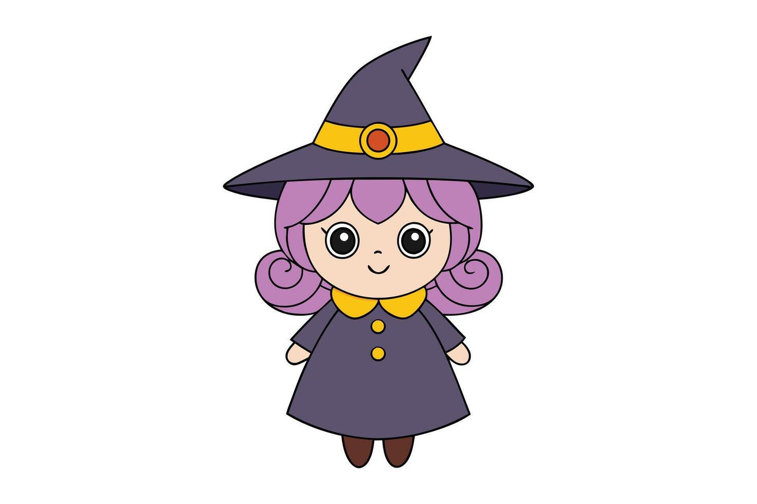 High-quality witch illustration for Halloween - perfect for digital and print projects vector
