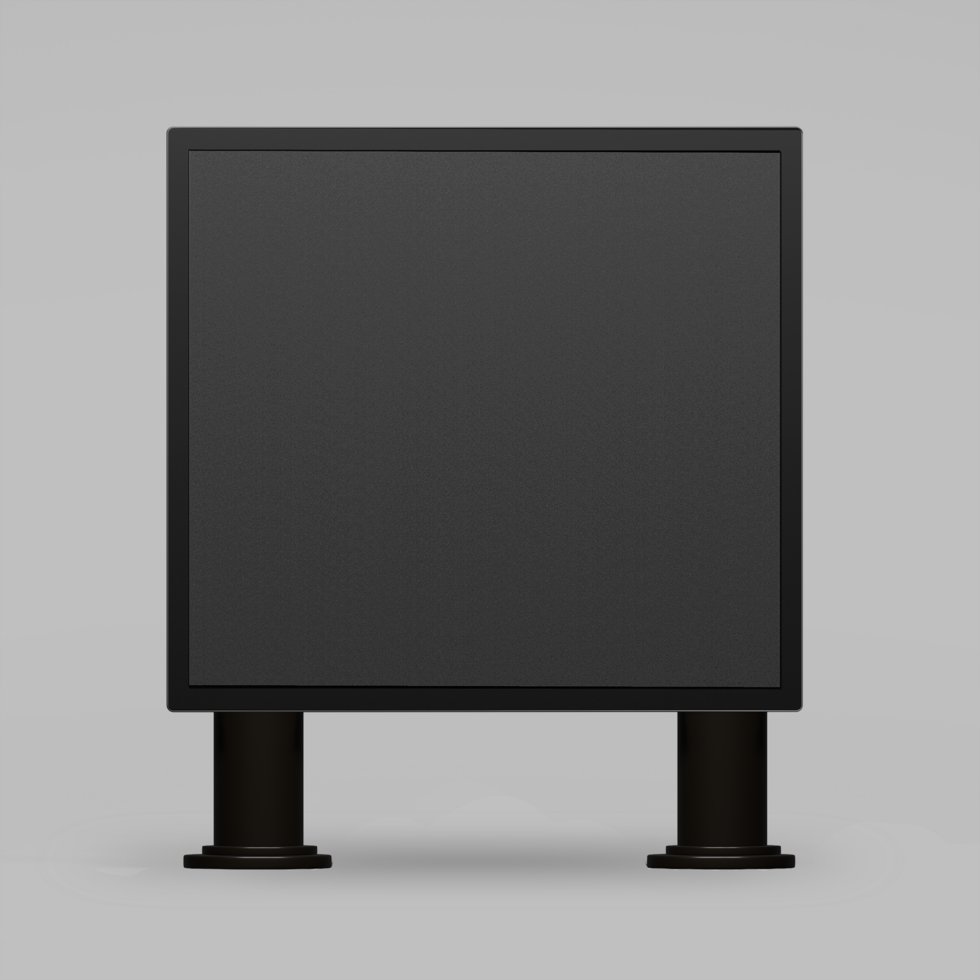 Empty advertising stand protected behind white psd