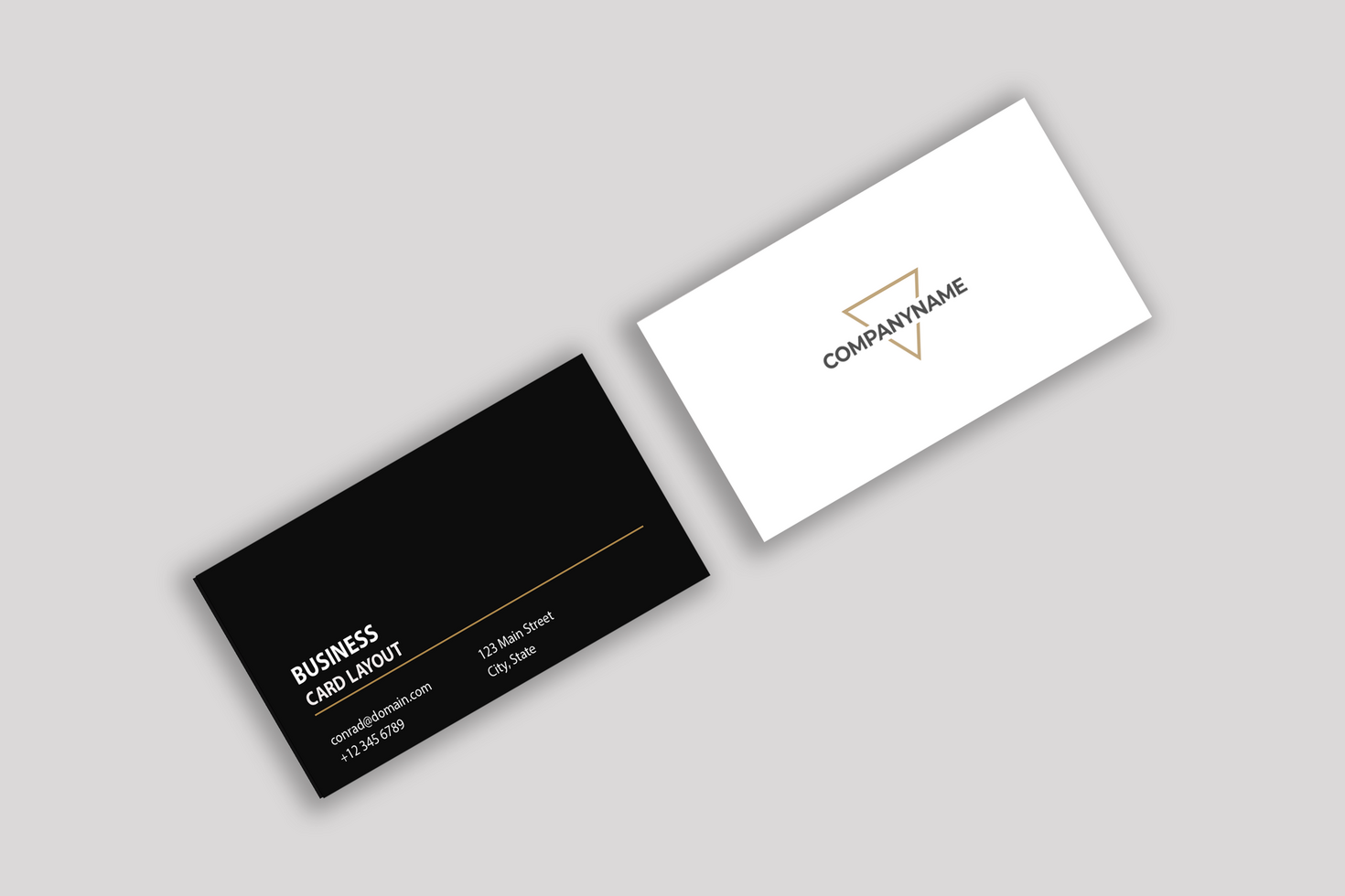 Realstic Black And white Business Card Design psd