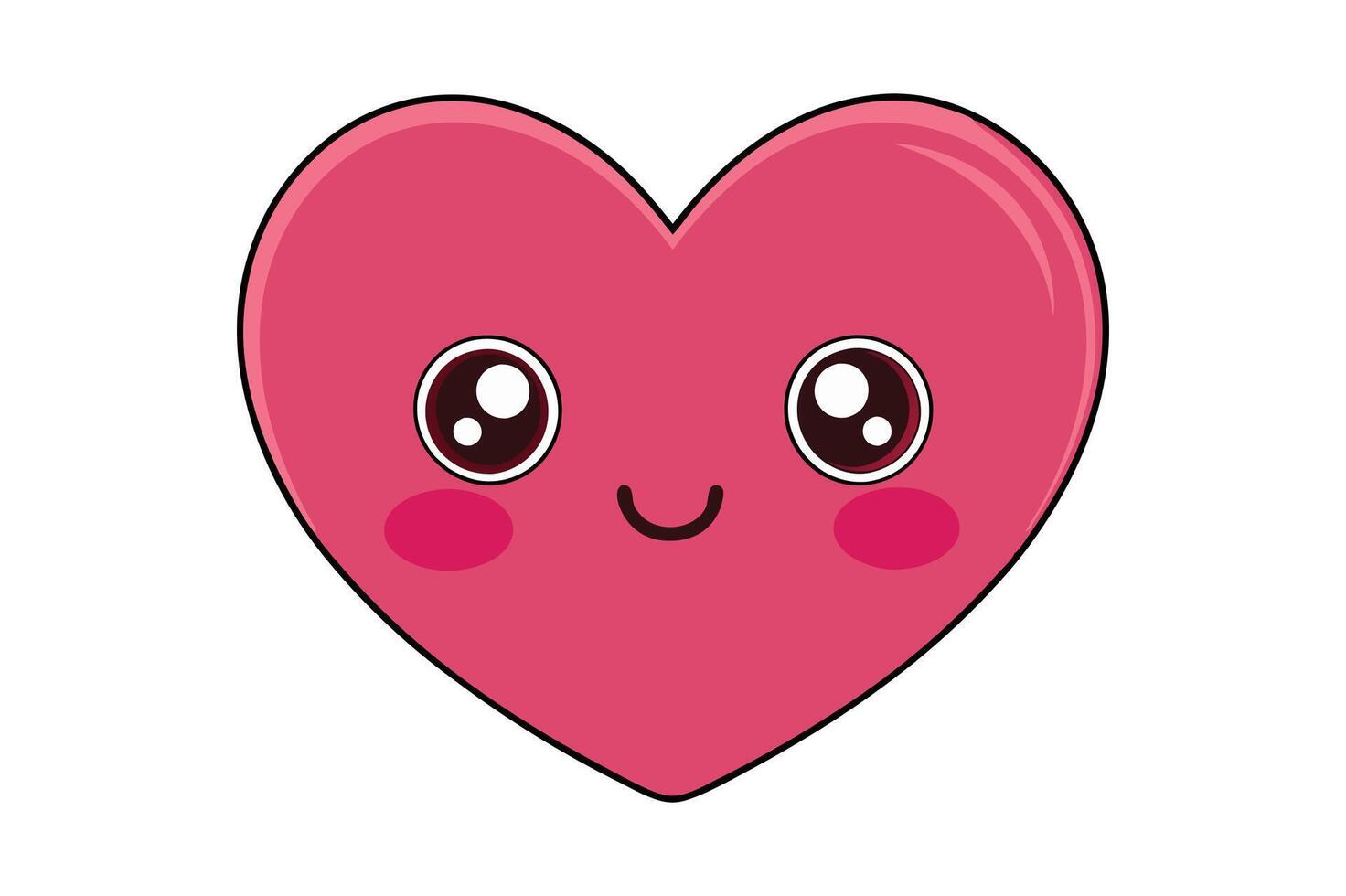 Heart illustration in cartoon, clipart, and line art design vector