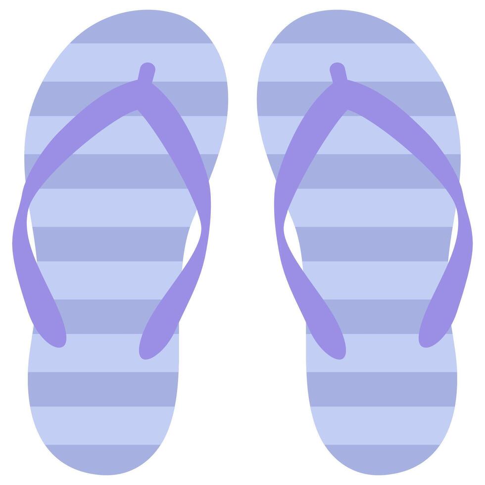 Flip flops flat icon isolated on a white background. vector