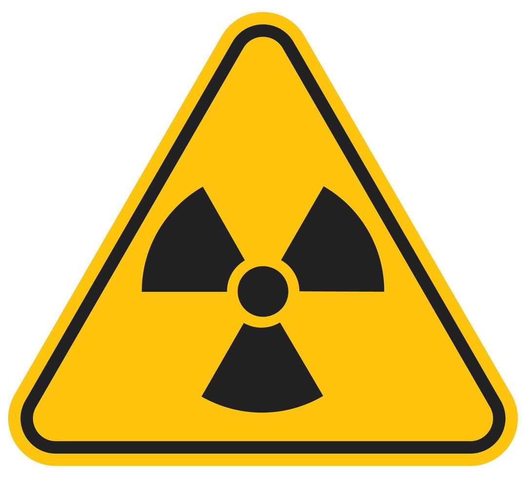 Radiation triangular sign isolated on white background. vector