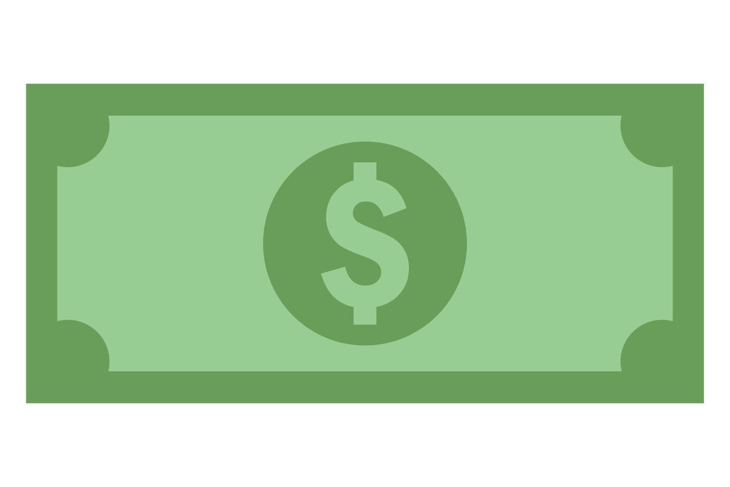 Dollar money flat icon isolated on white background. vector