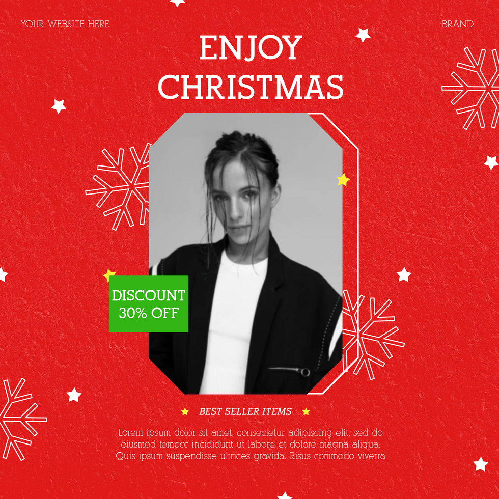 Enjoy Christmas Fashion sale Social Media Post Template psd
