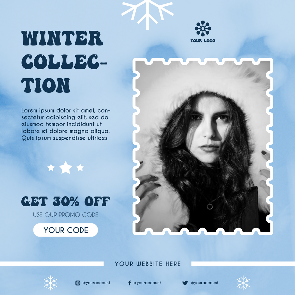 Luxury Winter Collection Fashion Social Media Post Template psd
