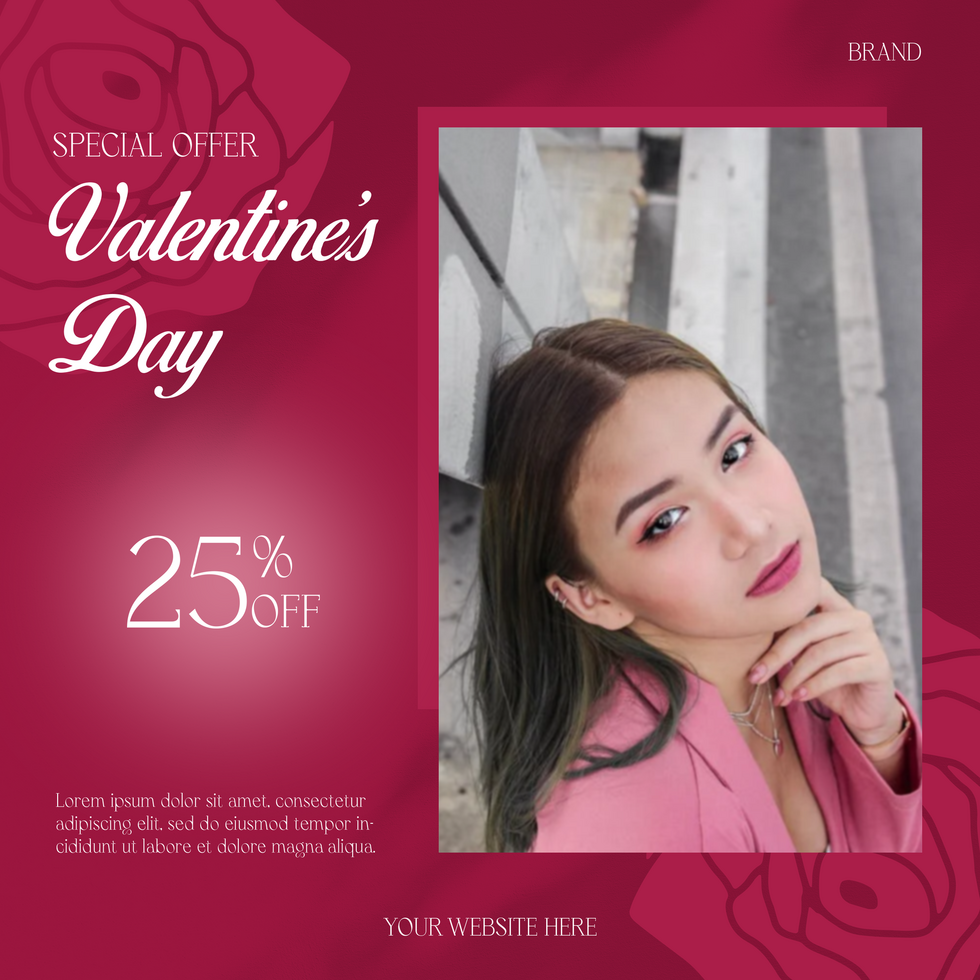 Valentine Day Discount Offer Elegant Theme Social Media Post Template Design psd