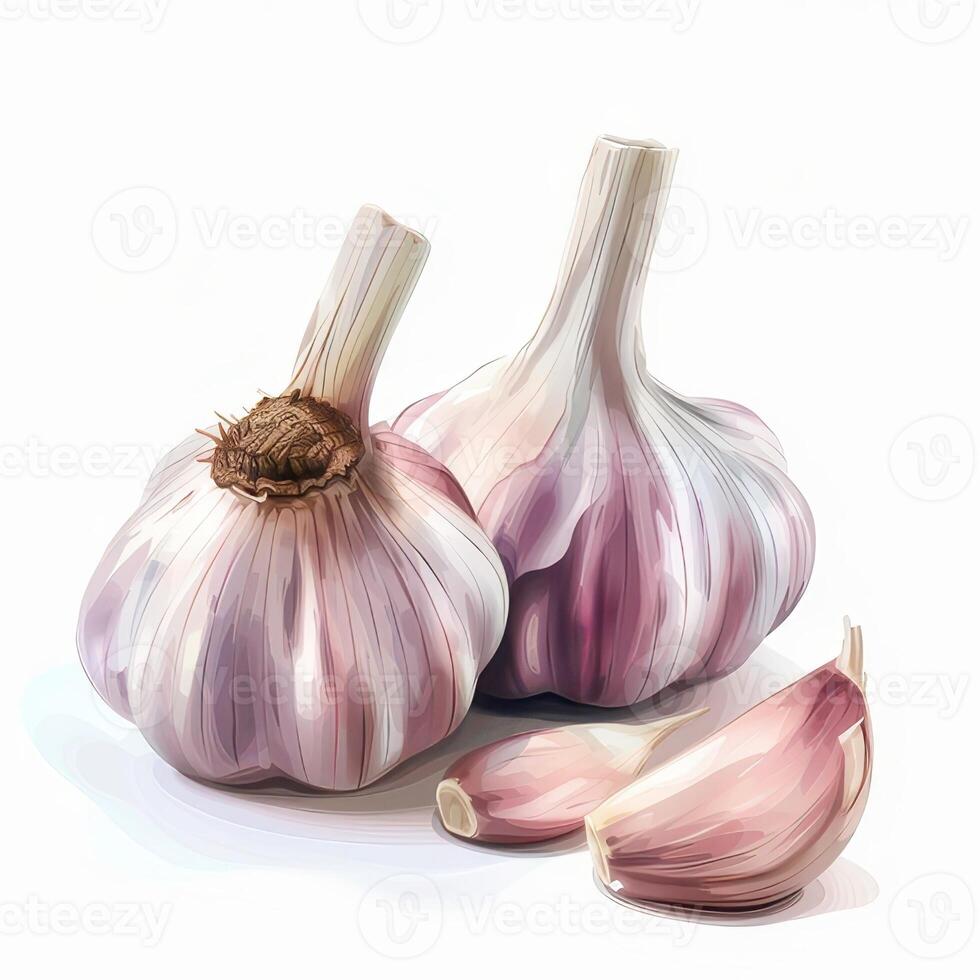 Garlic isolated on white background photo