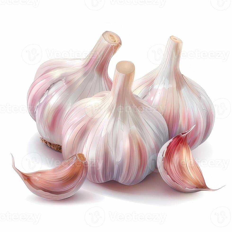 Garlic isolated on white background photo