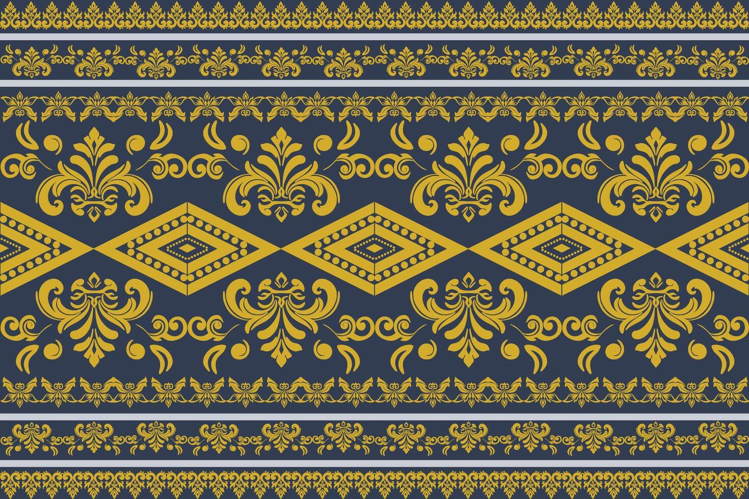 fabric geometric Ethnic pattern, Native American tribal fabric, tile, carpet, , illustration design, on navy blue background vector