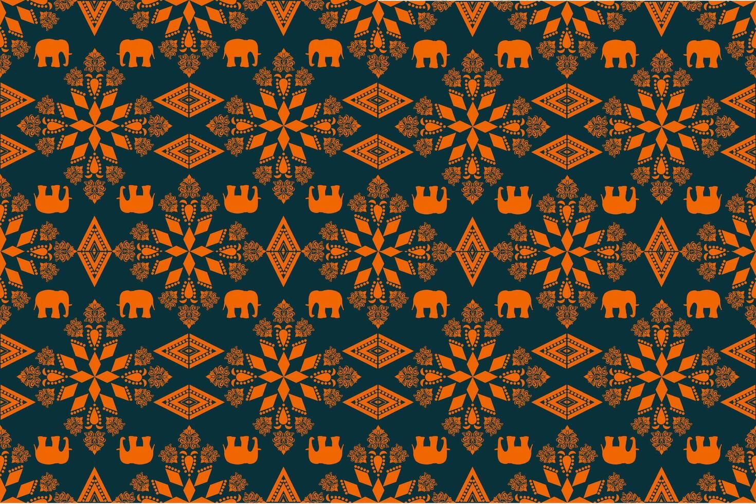 Saree sarong Motifs Ikat floral paisley embroidery floral.ikat ethnic oriental pattern traditional.Ikat embroidery style abstract embroidery design for texture,fabric,clothing,wrapping,decoration vector
