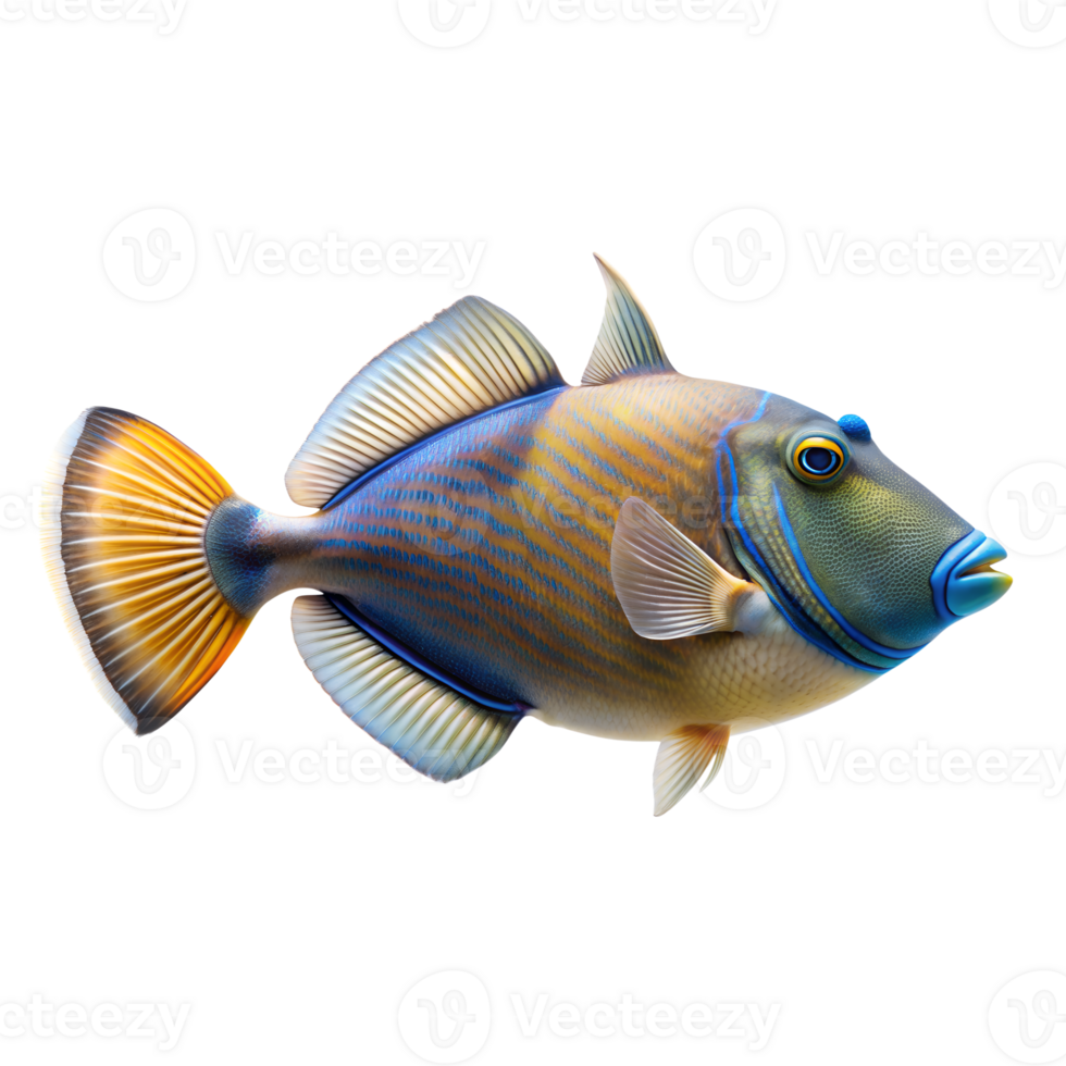 Bluethroat Triggerfish isolated on a transparent background png