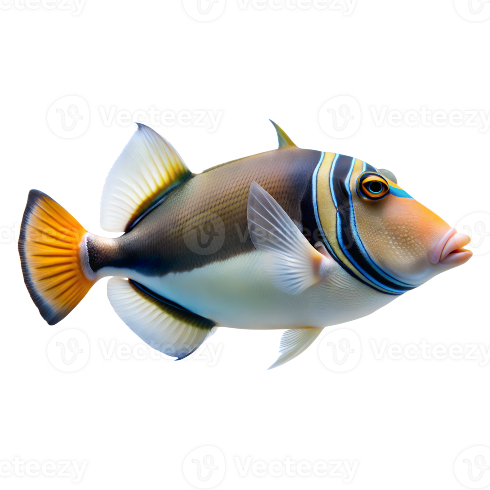 Picasso Triggerfish isolated on a translucent background png