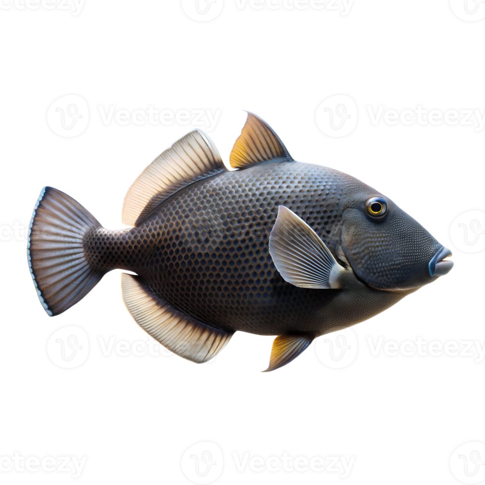 Black Triggerfish isolated on transparent background png
