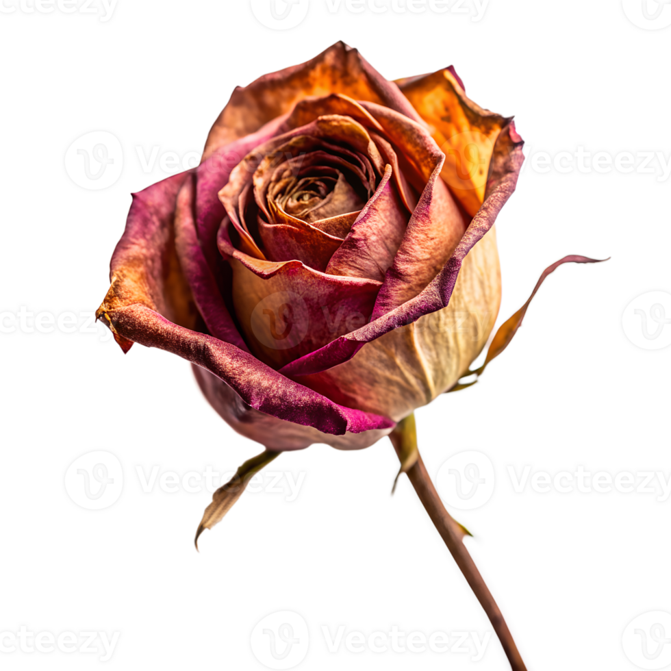 dry rose isolated on a translucent background png
